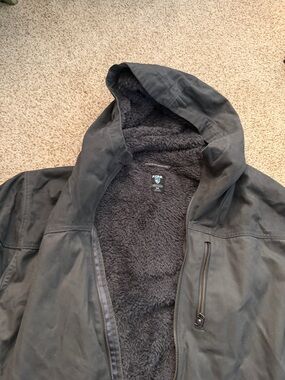 Kuhl Men's Hooded Sherpa-Lined Jacket in Dark Gray